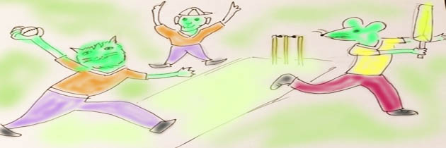 भागे लेकर बल्ला - रामानुज त्रिपाठी