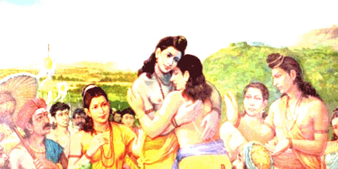 Bharat meets Lord Rama to request a return to Ayodhya