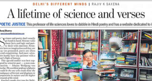 A lifetime of science and verses, Hindustan Times article